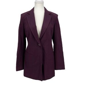 Vintage‎ Harris Wallace Blazer Jacket 100% Wool Purple Longline 4